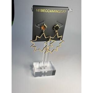 Rebecca Minkoff Women's Gold Star Hoop Earrings